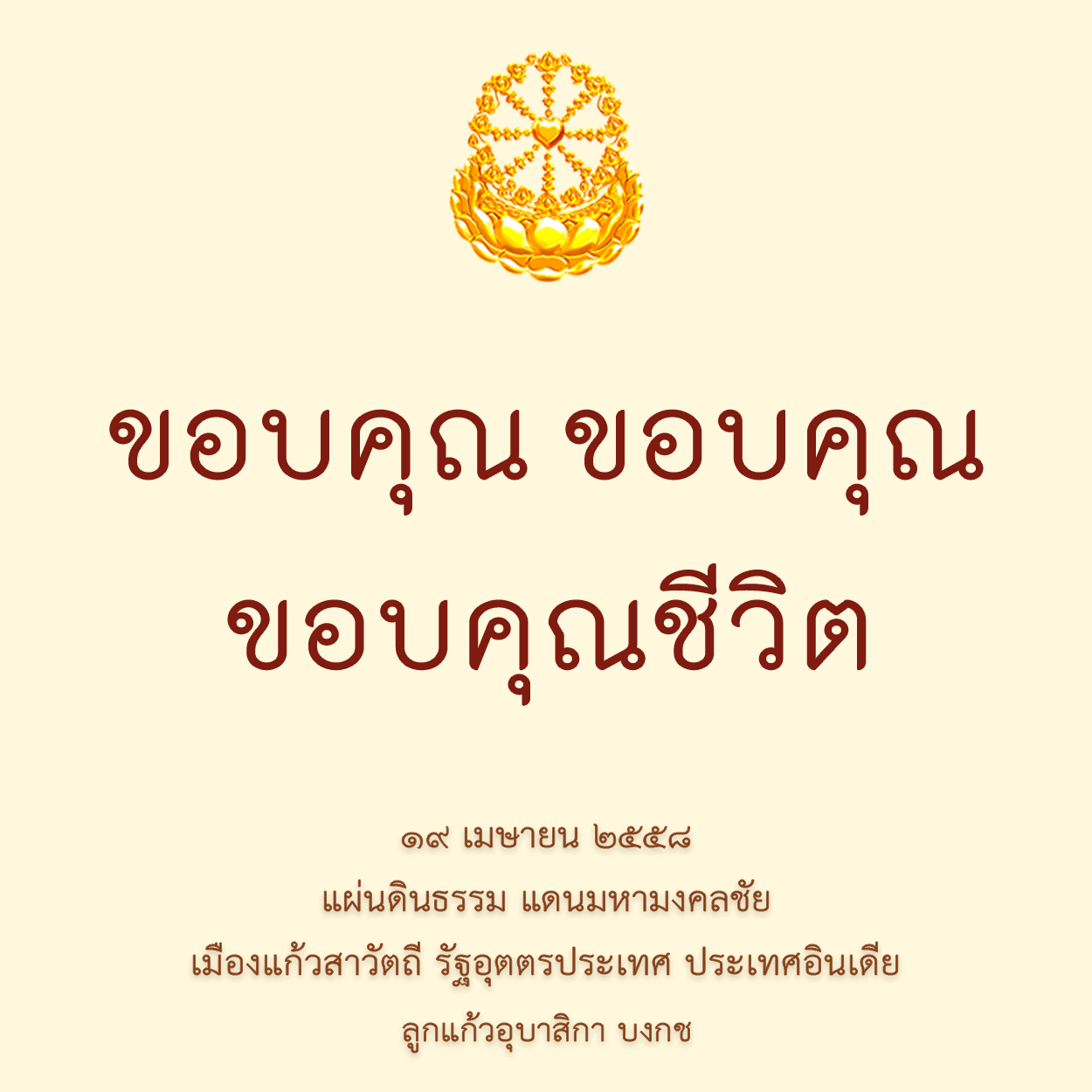 ขอบคุณขอบคุณขอบคุณชีวิต